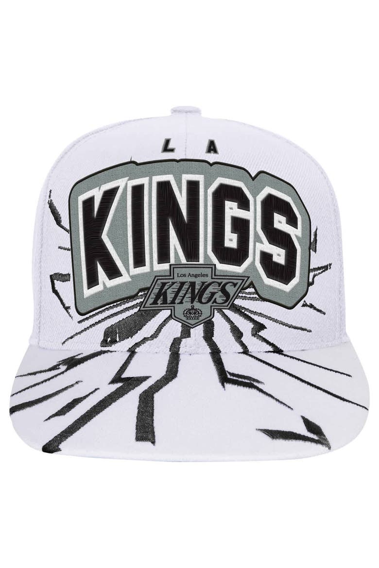 Youth Mitchell & Ness White Los Angeles Kings After Shock Snapback Hat, Alternate, color, White