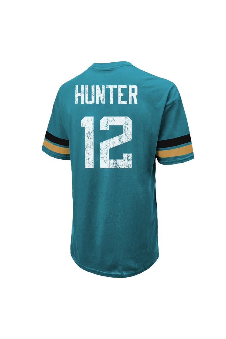 Men's Majestic Threads Travis Hunter Teal Jacksonville Jaguars 2025 NFL Draft First Round Pick Oversized T-Shirt, Alternate, color, Teal