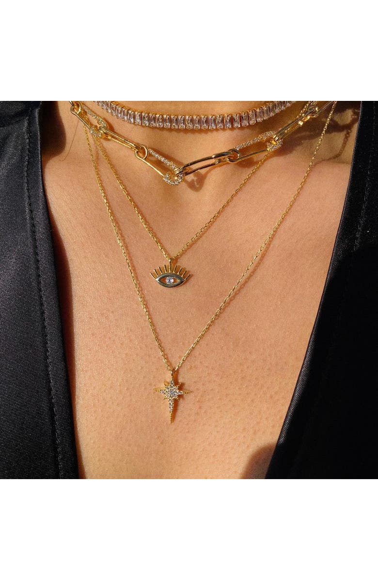 Spero London Northern Star Polaris Sterling Silver Necklace, Alternate, color, Gold