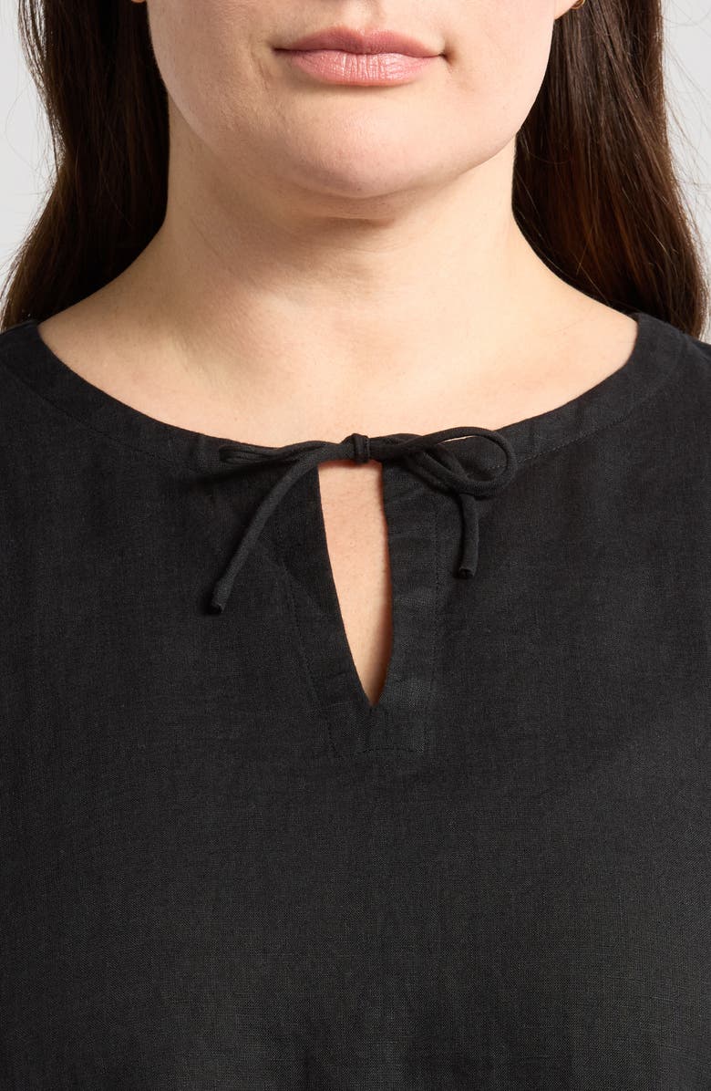Eileen Fisher Split Neck Organic Linen Top, Alternate, color, 