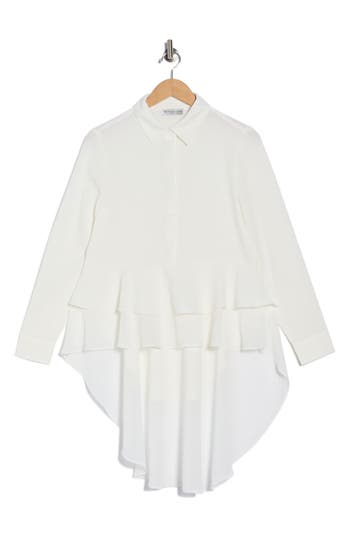 Patrizia Luca Layered High-low Button-down Shirt In White