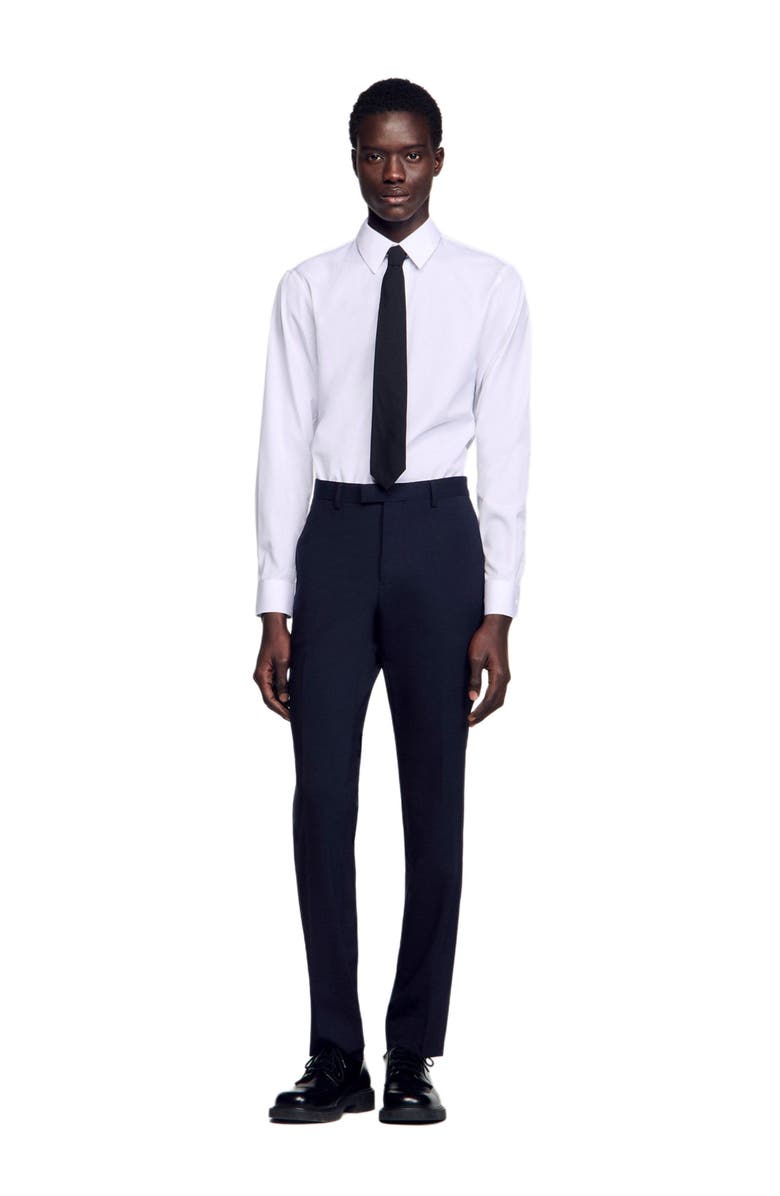 SANDRO Classic wool suit trousers, Alternate, color, 