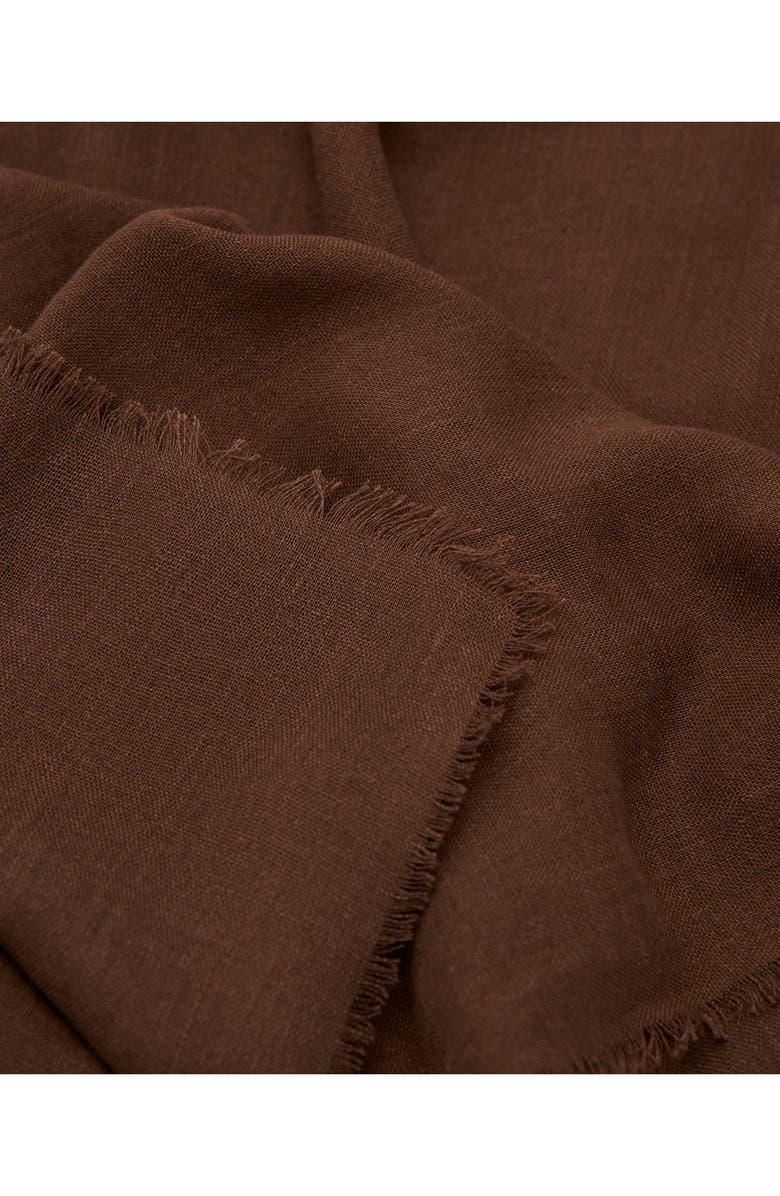 MANGO Frayed Edge Scarf, Alternate, color, Chocolate