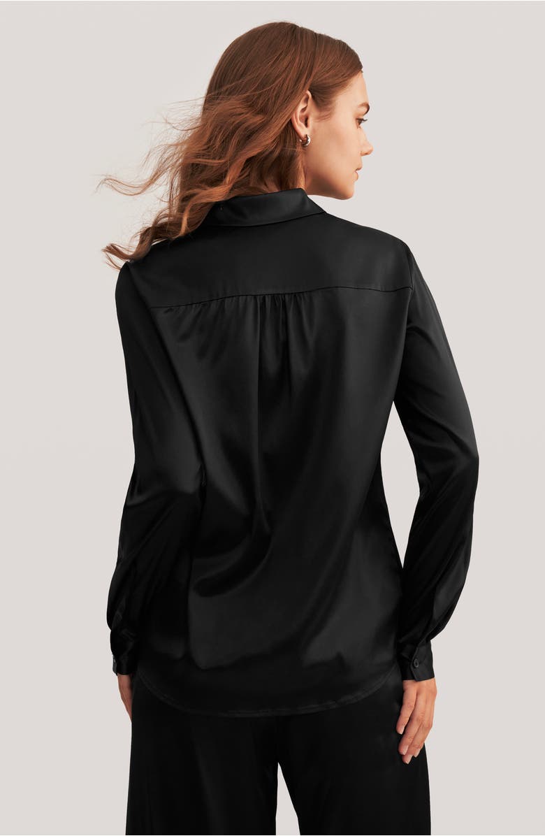 Lilysilk Long Sleeves Collared Silk Blouse, Alternate, color,