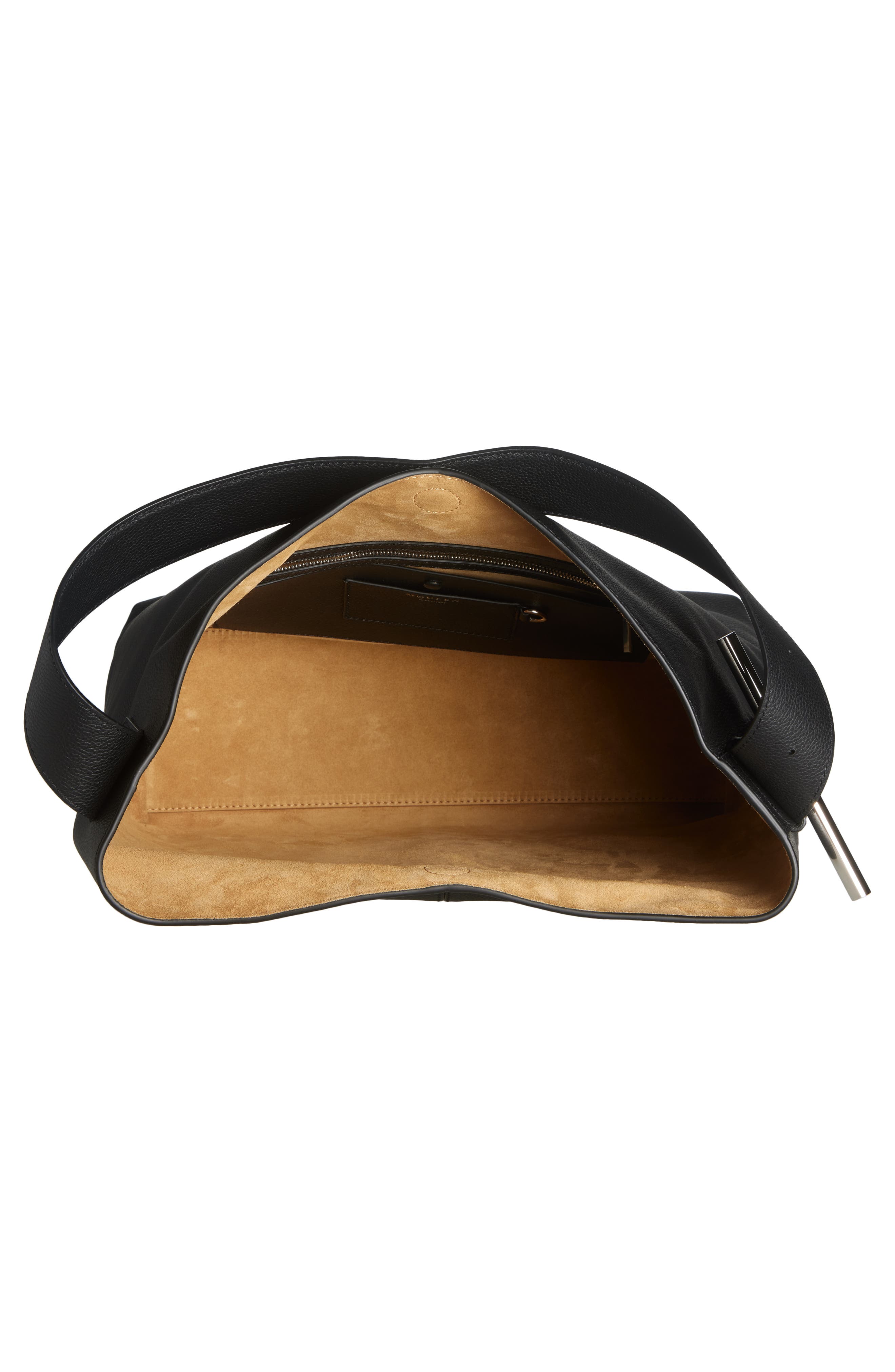 T-Bar Sling Hobo Bag, Alternate, color, BLACK/ SILVER