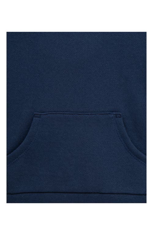 Little Me Stripe Sleeve Pullover Hoodie & Pants Set In Blue