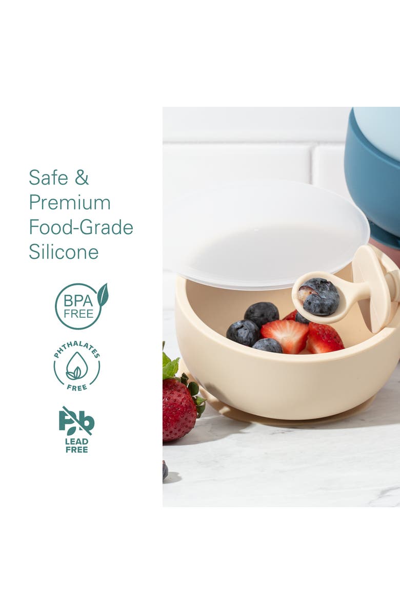 Sperric Silicone Baby Feeding Set with Suction Bowls & Spoons, 4-Piece, Alternate, color, Pastel Tan