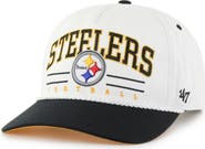 '47 Men's '47 White/Black Pittsburgh Steelers Roscoe Two-Toned Hitch Adjustable Hat