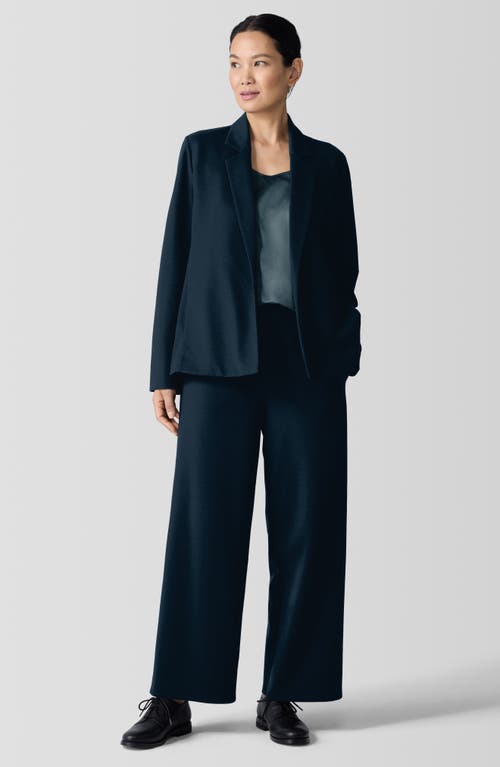 Eileen Fisher Notched Lapel Ponte Blazer In Blue