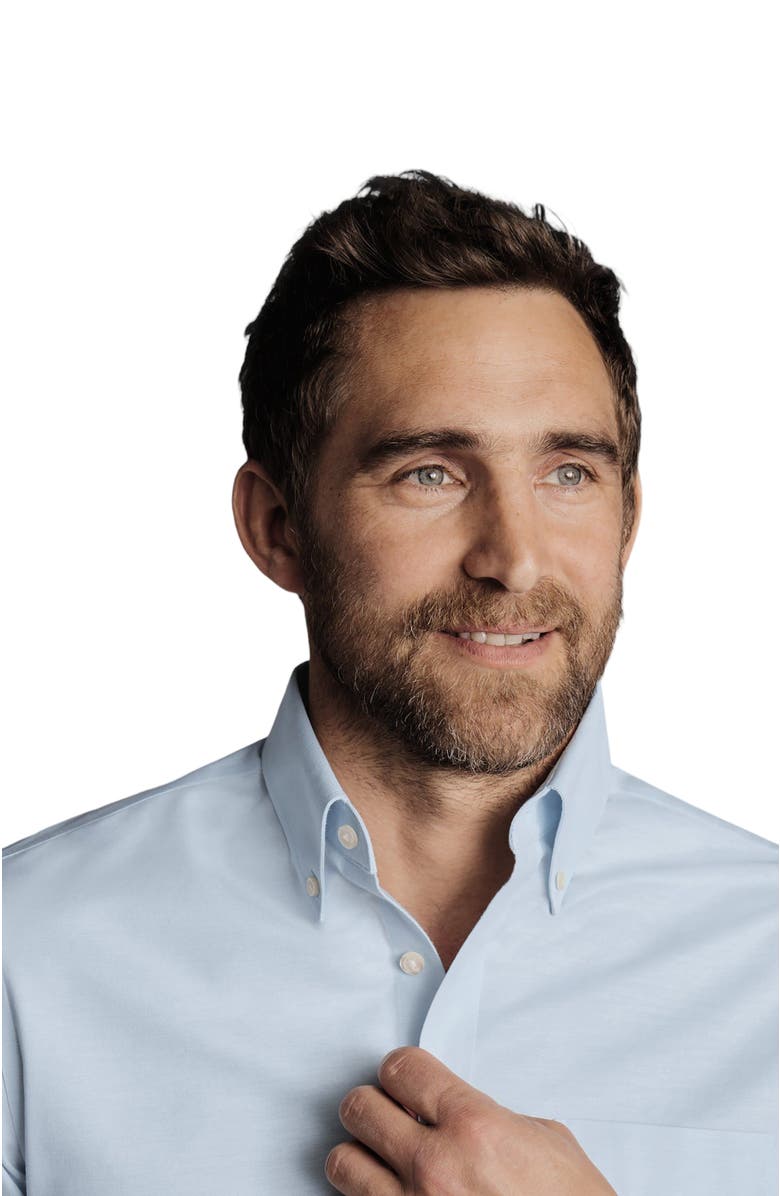 Charles Tyrwhitt Slim Fit Button-Down Collar Non-Iron Stretch Oxford Shirt, Alternate, color, Sky Blue