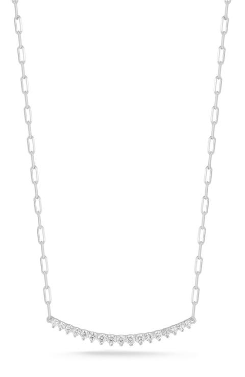 Cubic Zirconia Bar Necklace