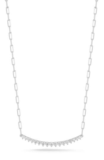 Chloe & Madison Chloe And Madison Cubic Zirconia Bar Necklace In Metallic