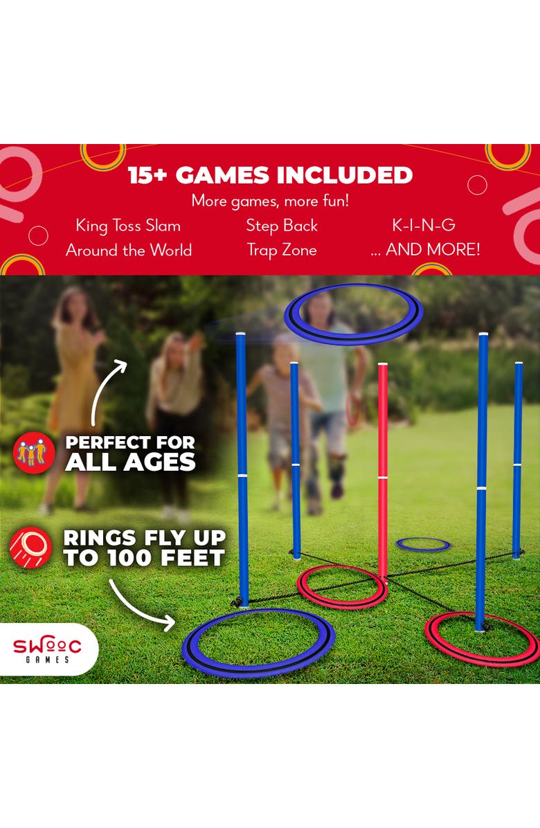 Swooc Games King Toss | Giant Ring Toss Game for Kids and Adults, Alternate, color, Blue, Red