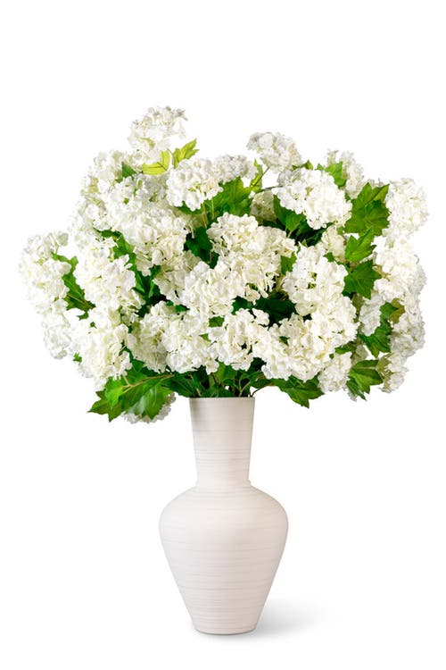 Cocobella Rhea Realtouch Snowball Hydrangea Arrangement In Snow