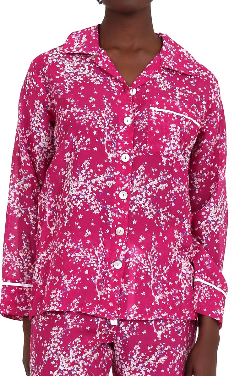Papinelle Cheri Blossom Cotton & Silk Pajamas, Alternate, color,