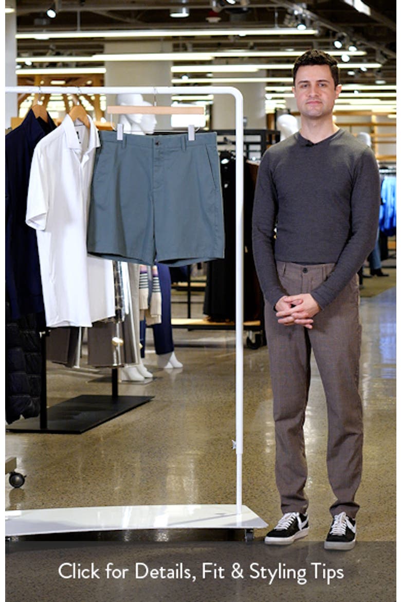 Heron Flat Front Cotton Stretch Twill Chino Shorts video