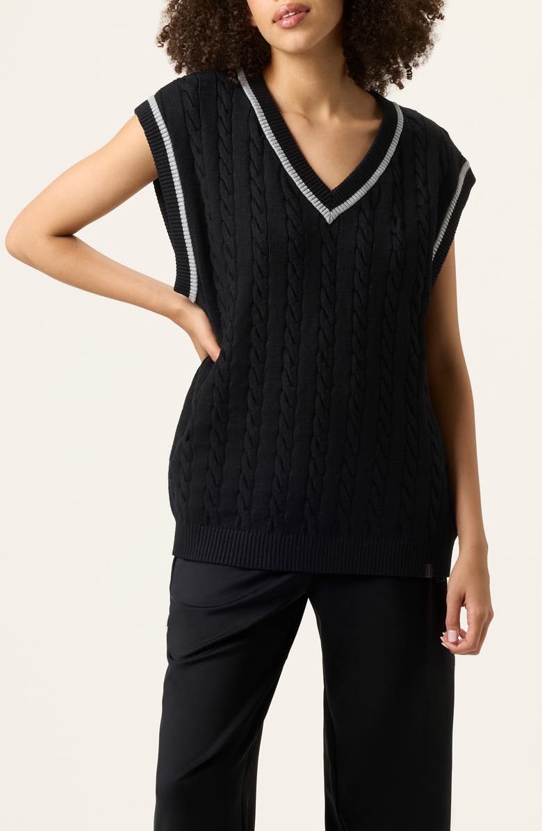 FILA Gender Inclusive Baseline Cable Stitch Sweater Vest, Alternate, color,