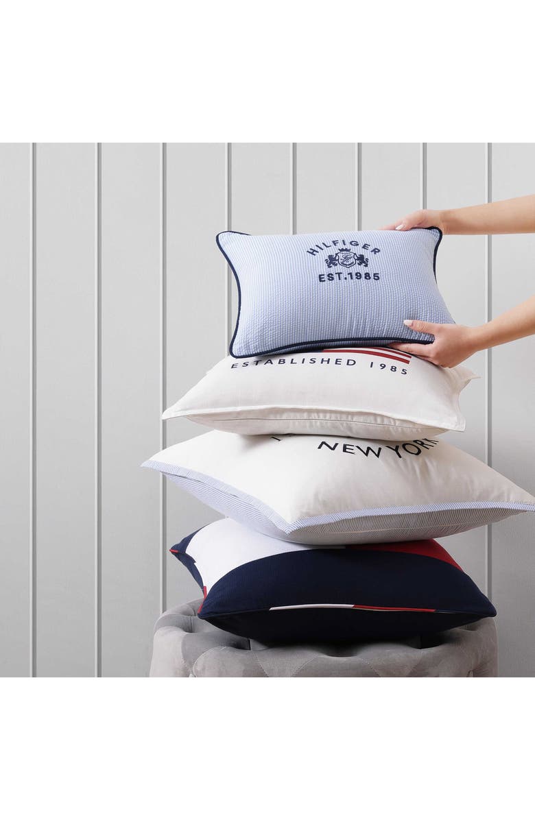 Tommy Hilfiger Crest Accent Pillow, Alternate, color, Blue/ White