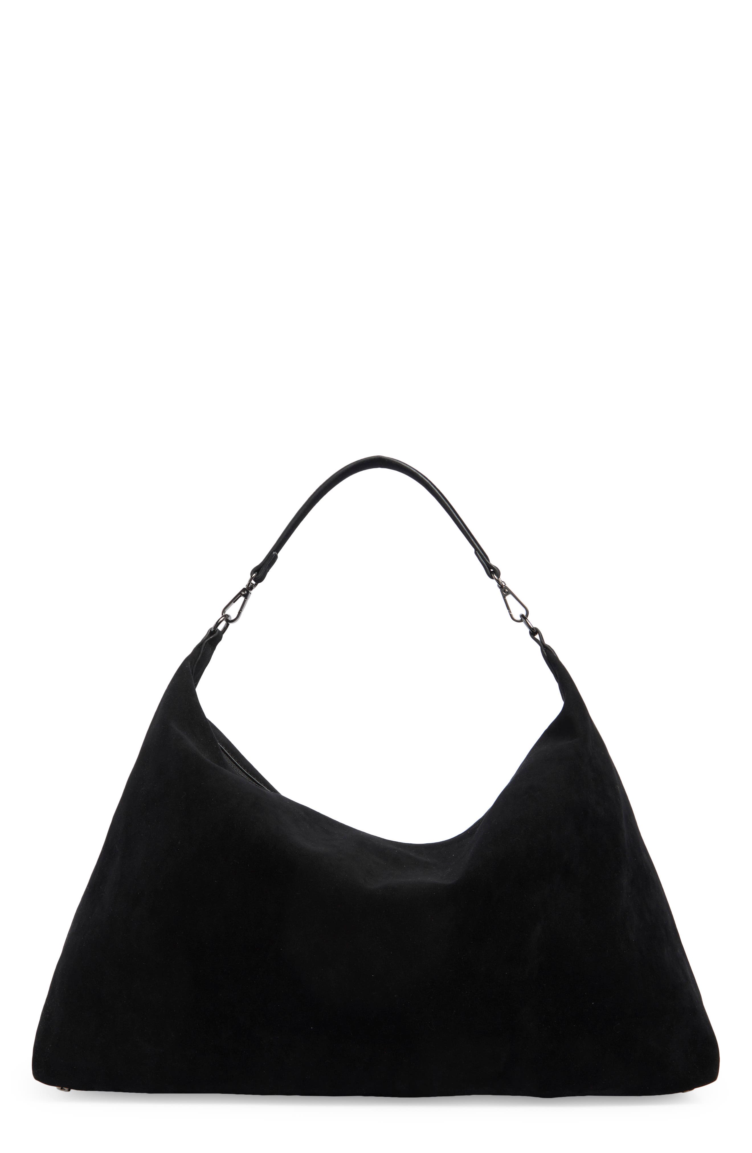 Bcbg Faux Suede Hobo Bag In Black