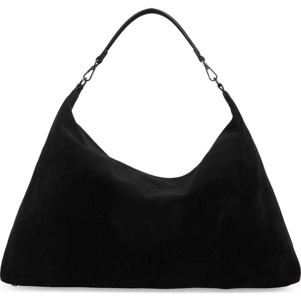 Bcbg Faux Suede Hobo Bag In Black