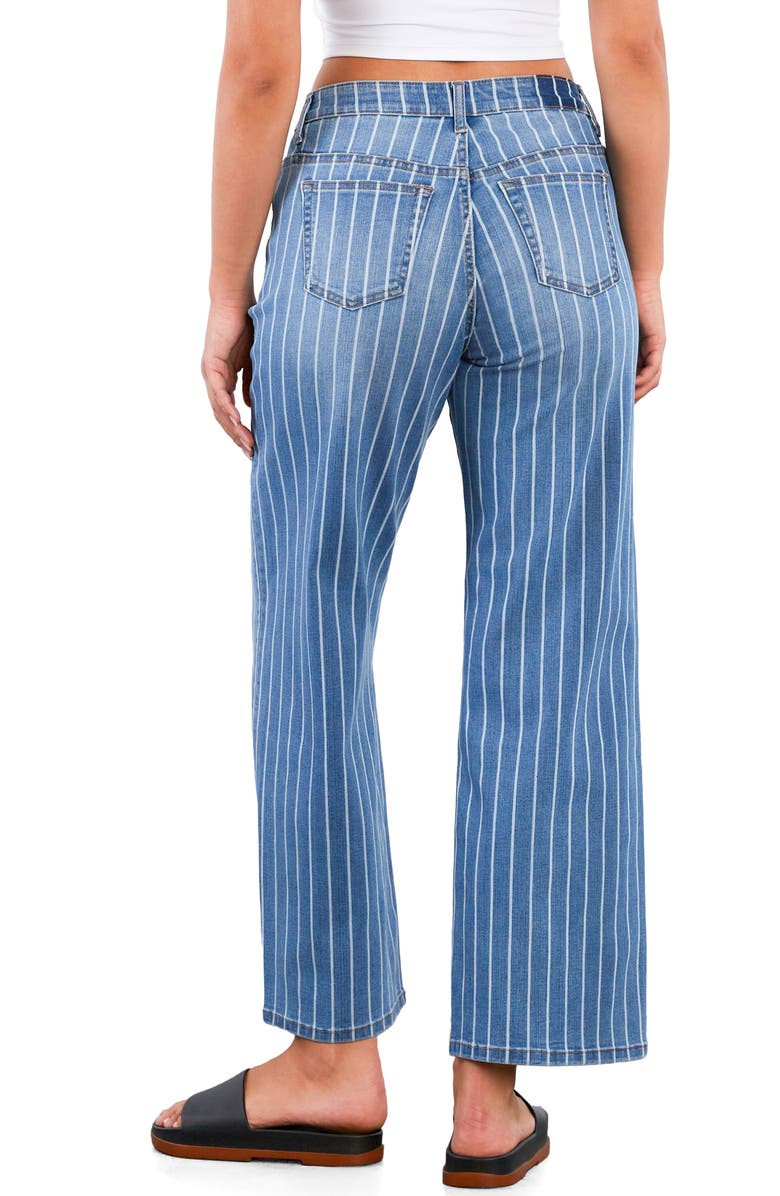 HINT OF BLU Stripe High Rise Wide Leg Jeans, Alternate, color, Stone Blue Stripes