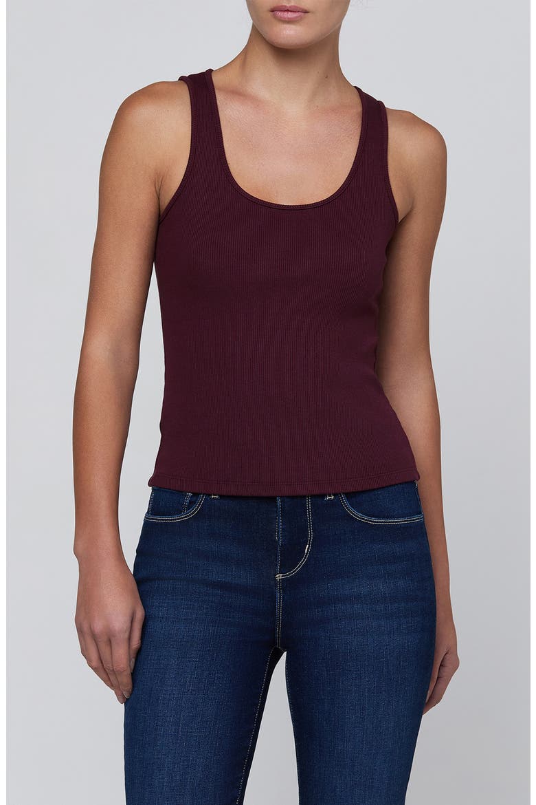 Adira Scoop Neck Rib Tank, Main, color, DEEP SANGRIA