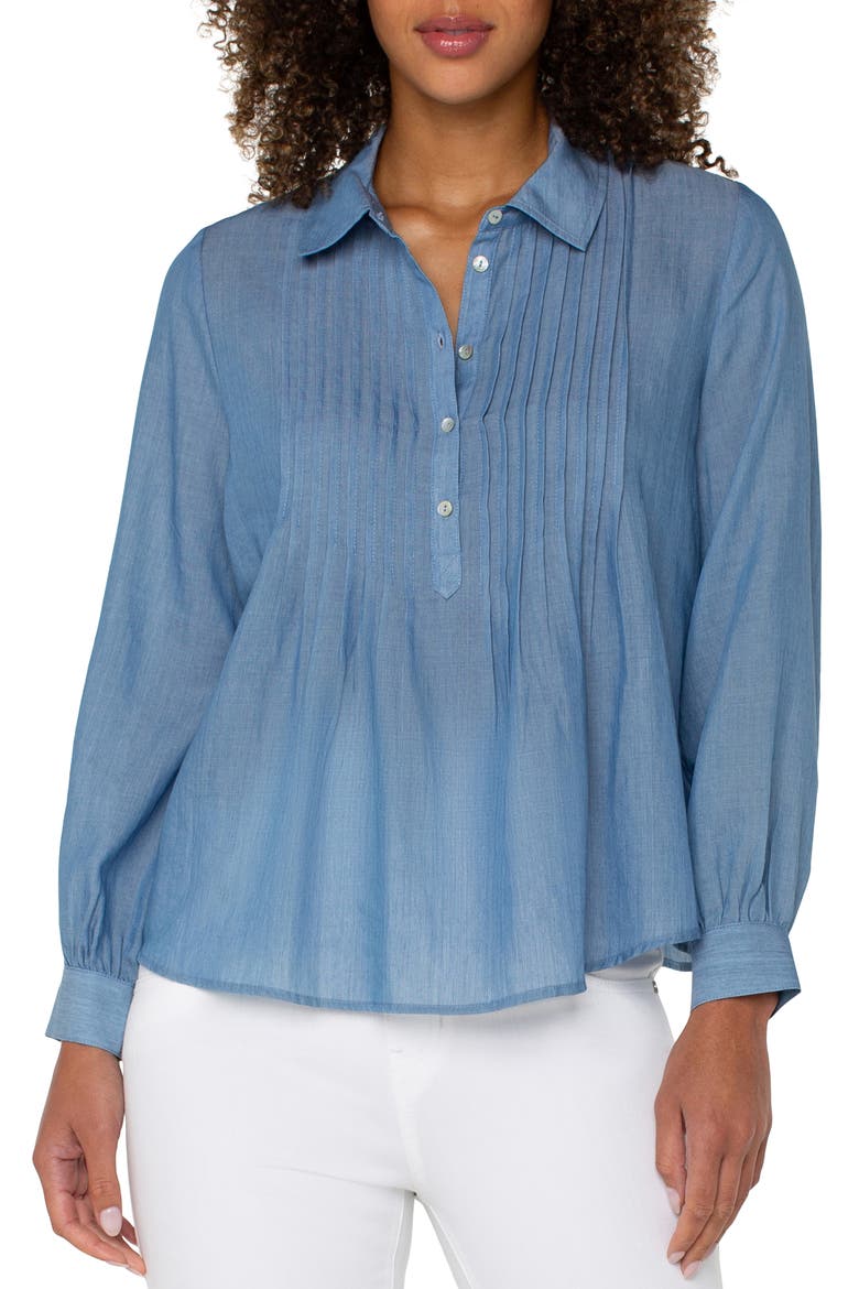 Pintuck Pullover Top, Main, color, BRIDGETON LIGHT