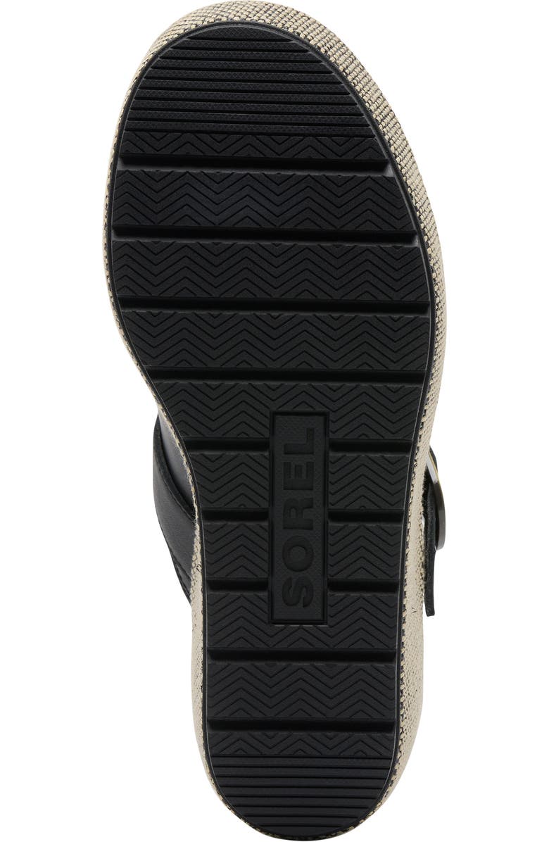 SOREL Sunpeak Platform Wedge Sandal, Alternate, color, Black/ Natural