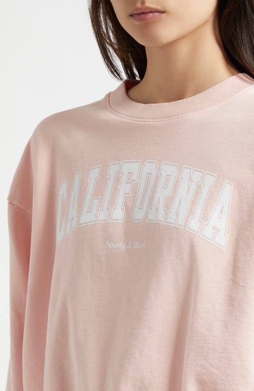 Sporty And Rich Sporty & Rich California Crewneck Crop Sweatshirt In Ballet
