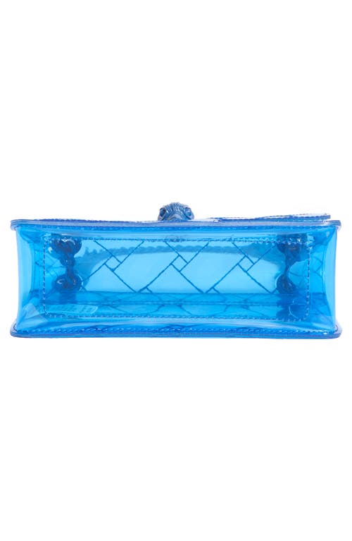 Kurt Geiger London Mini Kensington Drench Vinyl Convertible Crossbody Bag In Blue