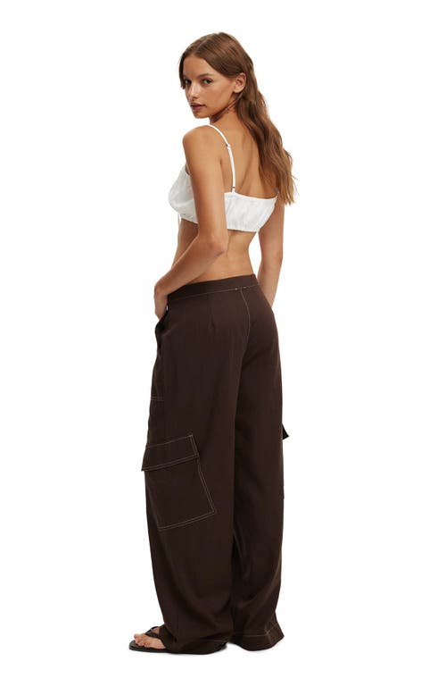 Cotton On Haven Utility Pant In Dark Oak