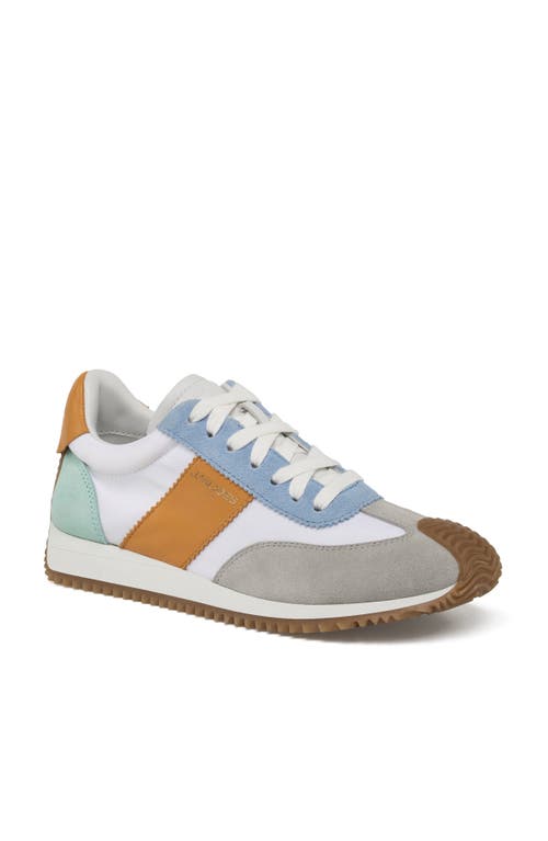 Jslides Footwear Lilith Sneaker In White Blue Orange