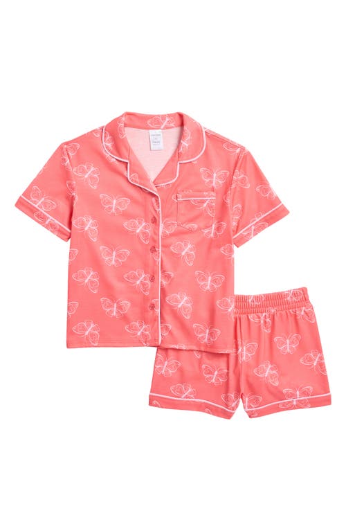 Nordstrom Kids' Print Two-piece Short Pajamas In Orange