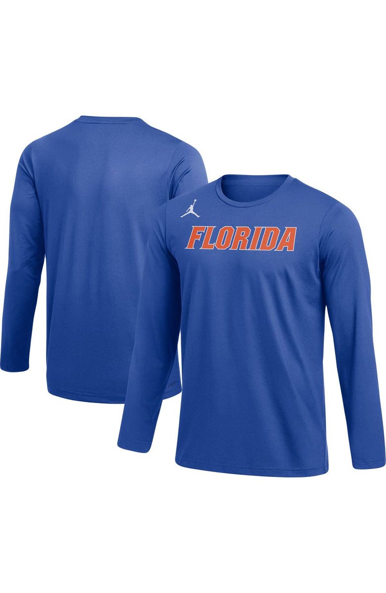 Jordan Brand Men's Jordan Brand Royal Florida Gators Logo Practice Performance Long Sleeve T-Shirt, Main, color, 