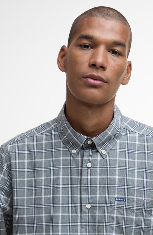 Barbour Bramham Tailored Fit Plaid Cotton Button-down Shirt In Gray