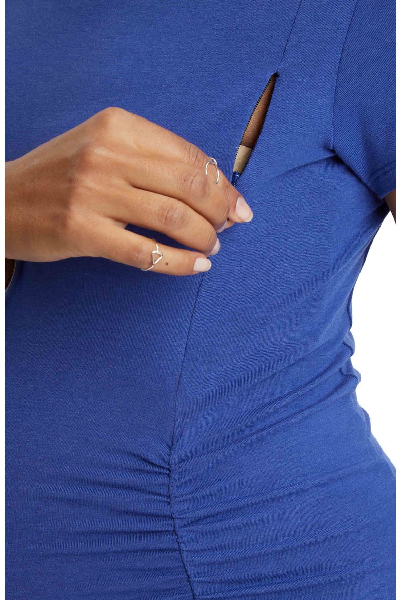 Off the Shoulder Maternity/Nursing Top, Alternate, color, SAPPHIRE