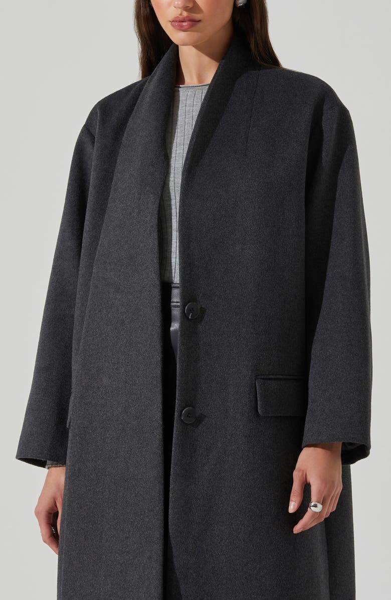 ASTR the Label Londyn Cowl Neck Coat, Alternate, color, Charcoal