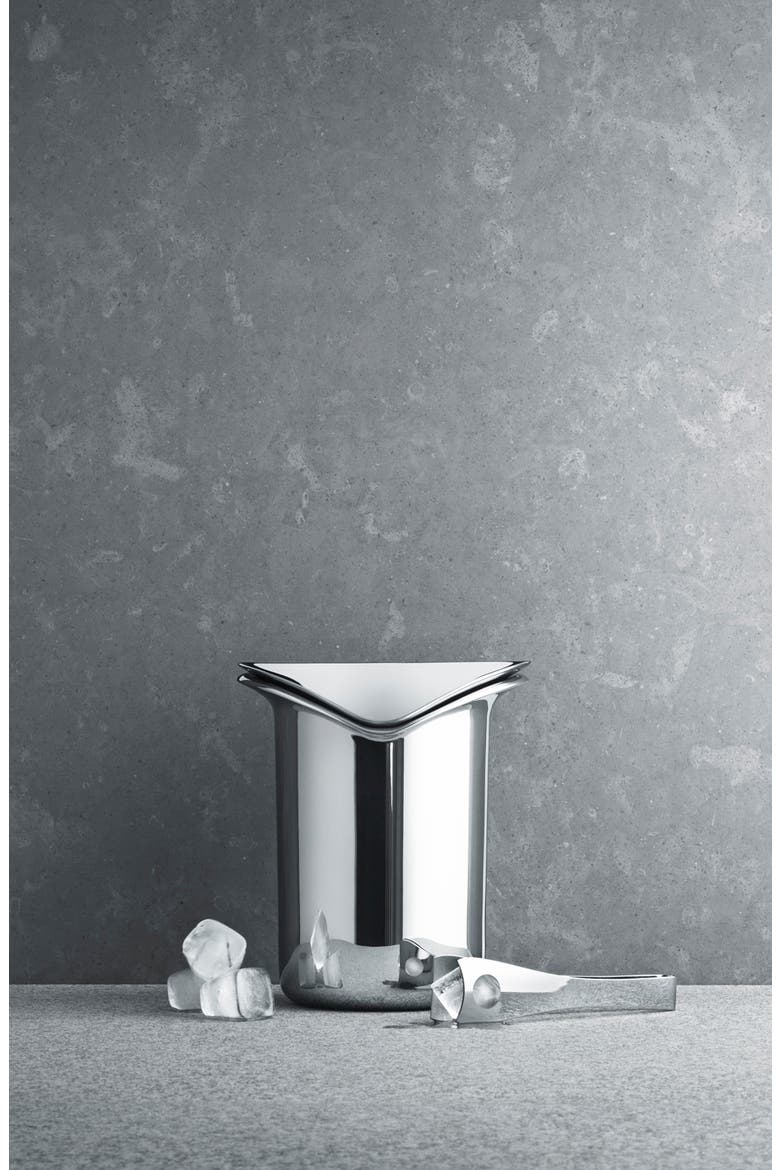Wine/Bar Ice Bucket & Tongs Set, Alternate, color, SILVER