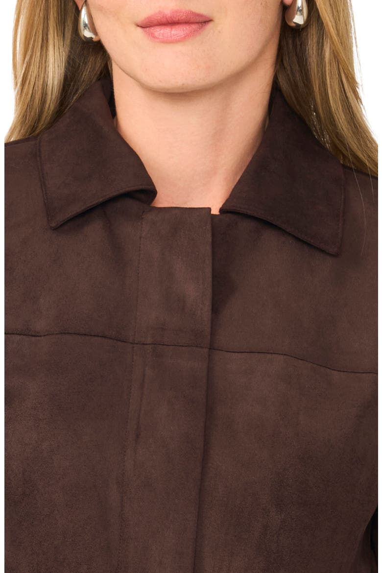 Faux Suede Cropped Jacket, Alternate, color, CALL ME CHOCOLATE