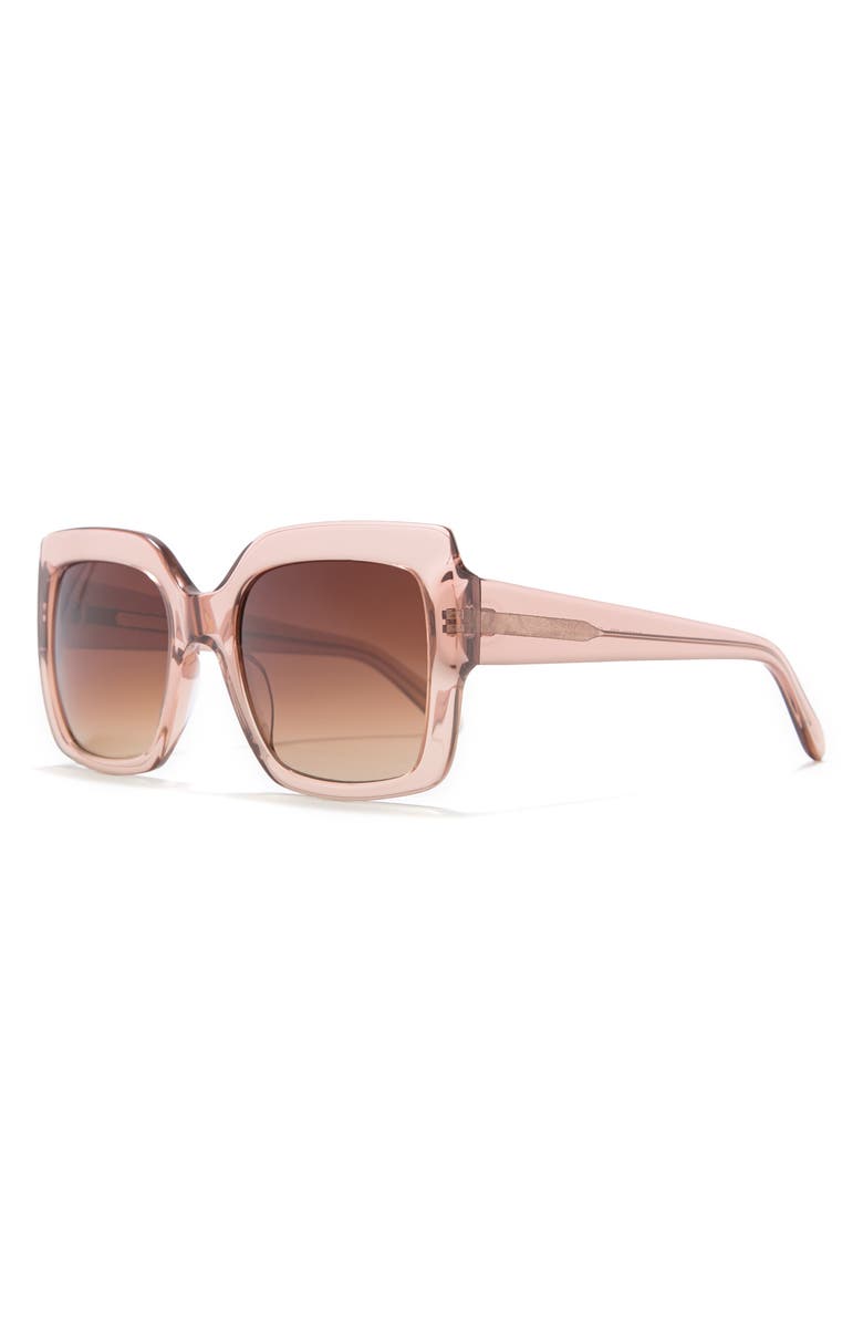 BCBG MAXAZRIA 50mm Oversized Square Sunglasses, Alternate, color, Crystal Blush