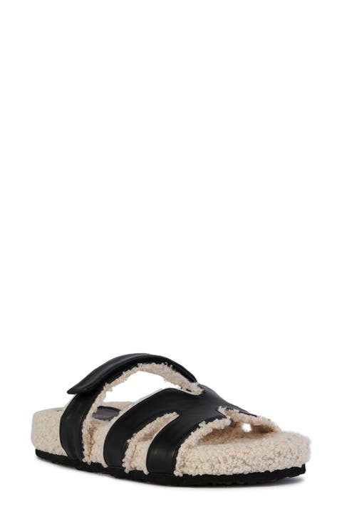 Dovey Faux Shearling Slide Sandal (Women)