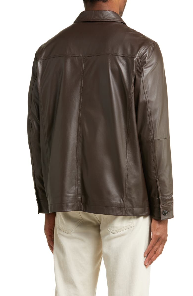 Saturdays NYC Driessen Leather Shirt Jacket, Alternate, color,