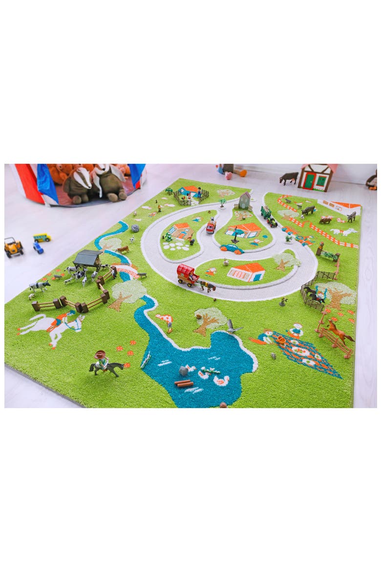 Farm Play Rug, Alternate, color, GREEN