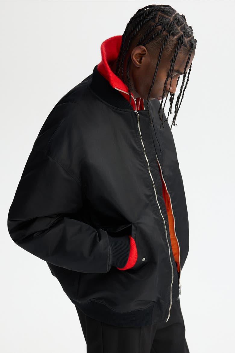 Padded Bomber Jacket, Alternate, color, Black