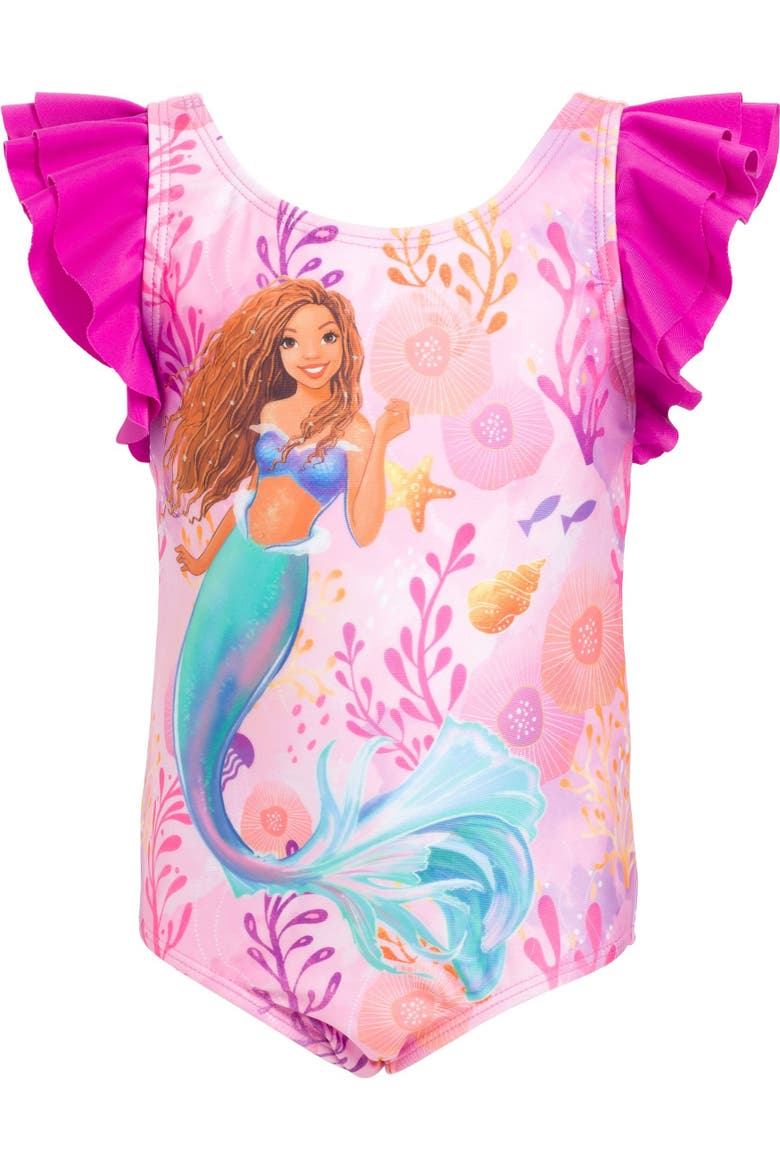 The Little Mermaid Princess Ariel One-Piece Bathing Suit, Alternate, color, Ariel Magenta Pink