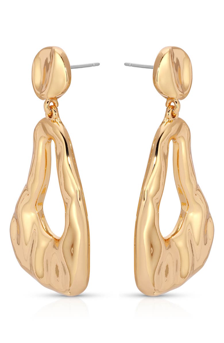 Ettika Molten Drop Earrings, Alternate, color, Gold