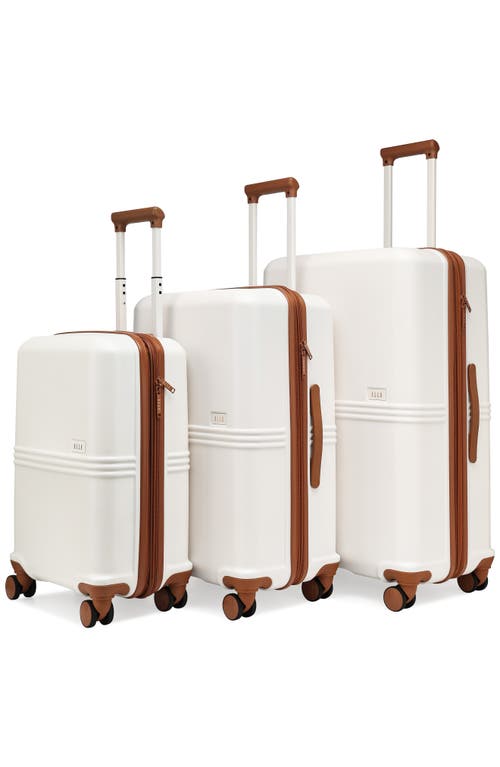 Elle Expedition 3 Piece Expandable Polycarbonate Spinner Luggage Set In White