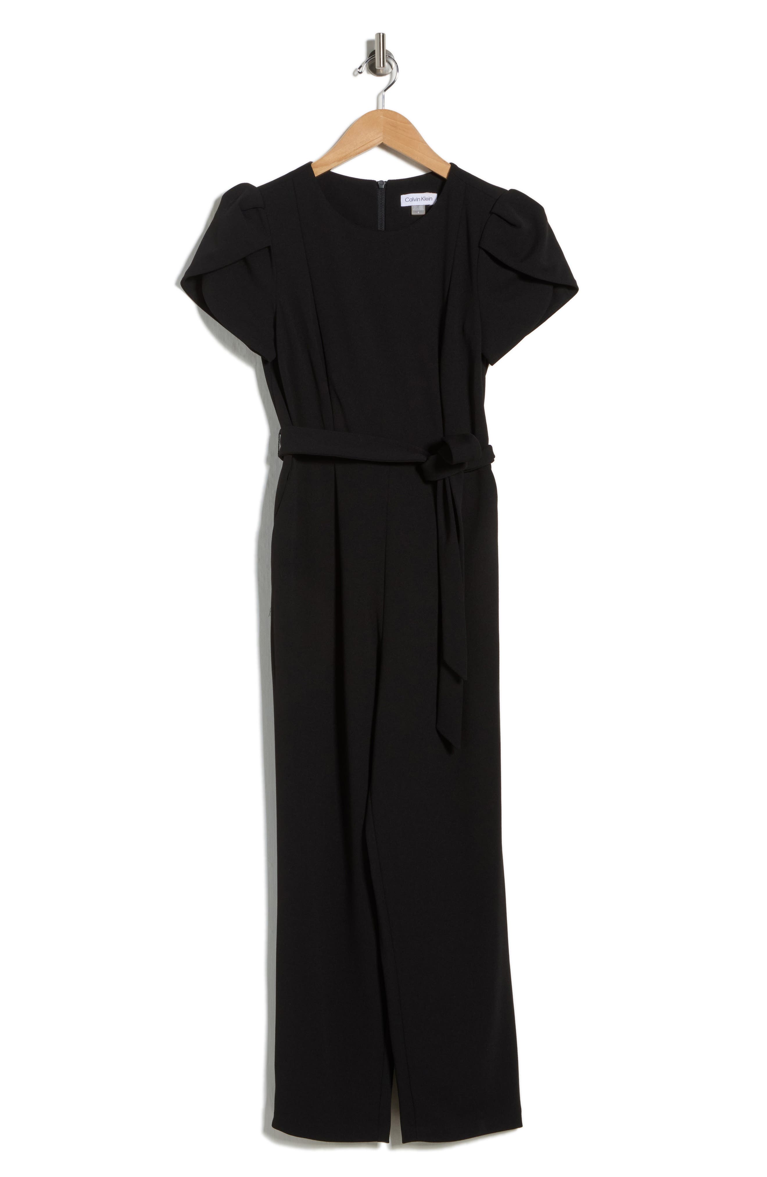 Calvin Klein Tulip Sleeve Belted Jumpsuit