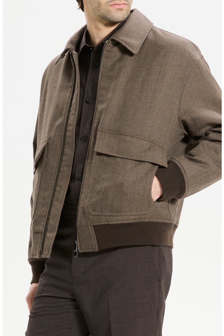 Virgin Wool Modern Aviator Jacket, Alternate, color, FEATHER
