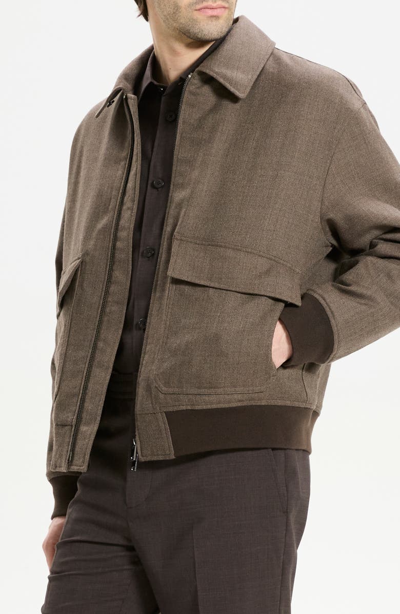 Theory Virgin Wool Modern Aviator Jacket, Alternate, color, Feather